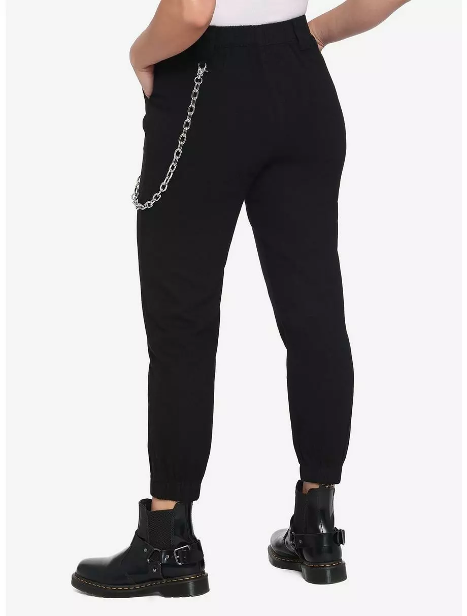 Black Denim Chain Jogger Pants 4 Black Denim Chain Jogger Pants - Image 2