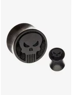Marvel Punisher Double Flare Iron Wood Plugs