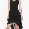 Black Caged Front Hi-Low Dress 2 Black Caged Front Hi-Low Dress -Hoodies And Sweaters Shop 15171878 hi