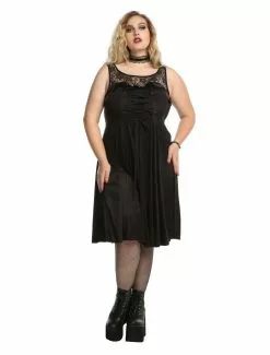 Black Lace-Up Sweetheart Sleeveless Dress Plus Size 6 Black Lace-Up Sweetheart Sleeveless Dress Plus Size -Hoodies And Sweaters Shop 16208777 av1
