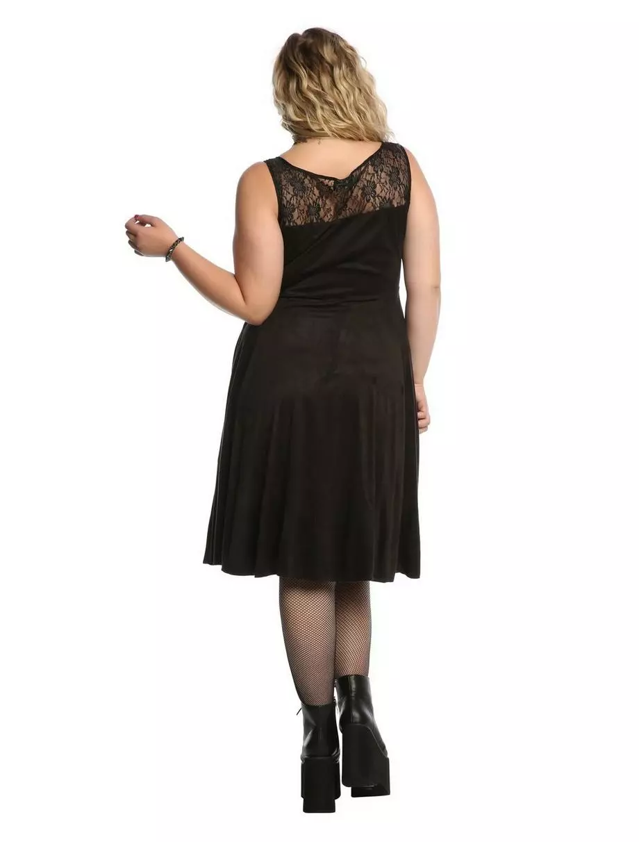 Black Lace-Up Sweetheart Sleeveless Dress Plus Size 5 Black Lace-Up Sweetheart Sleeveless Dress Plus Size - Image 3