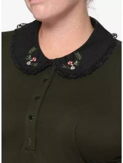 Forest Green Embroidered Collar Dress Plus Size 9 Forest Green Embroidered Collar Dress Plus Size -Hoodies And Sweaters Shop 16303315 av3