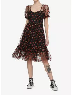 Strawberry Glitter Mesh Dress 6 Strawberry Glitter Mesh Dress -Hoodies And Sweaters Shop 16350785 av1
