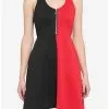 Red & Black Split Skater Dress 1 Red & Black Split Skater Dress -Hoodies And Sweaters Shop 16916199 hi