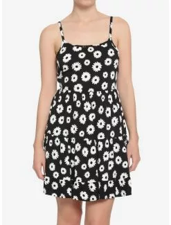 Black & White Daisy Tiered Dress