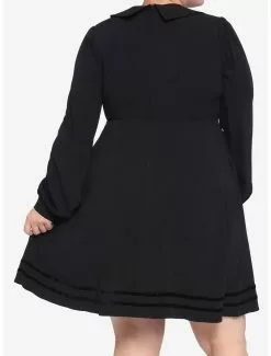 Black Statement Collar Skull Button Dress -Hoodies And Sweaters Shop 17790708 av2