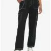 Black Cargo Side Chain Carpenter Pants With Belt -Hoodies And Sweaters Shop 17891157 hi