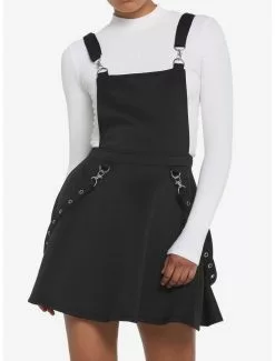 SOCIALCOLLISION Black Grommet Suspender Skirtall