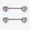 14G Steel Silver Purple Heart Gem Nipple Barbell 2 Pack 2 14G Steel Silver Purple Heart Gem Nipple Barbell 2 Pack -Hoodies And Sweaters Shop 17957360 hi