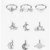 Steel Silver Plants & Stars Nose Stud & Hoop 9 Pack 1 Steel Silver Plants & Stars Nose Stud & Hoop 9 Pack -Hoodies And Sweaters Shop 17959001 hi