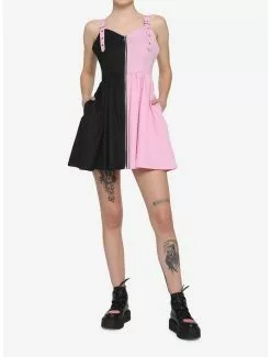 Pink & Black Split Sweetheart Dress 6 Pink & Black Split Sweetheart Dress -Hoodies And Sweaters Shop 18089206 av1