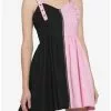 Pink & Black Split Sweetheart Dress 2 Pink & Black Split Sweetheart Dress -Hoodies And Sweaters Shop 18089206 hi