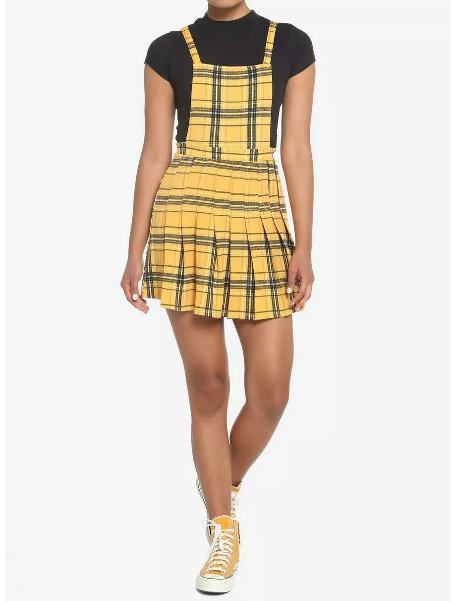 Yellow Plaid Twofer Skirtall 4 Yellow Plaid Twofer Skirtall - Image 2