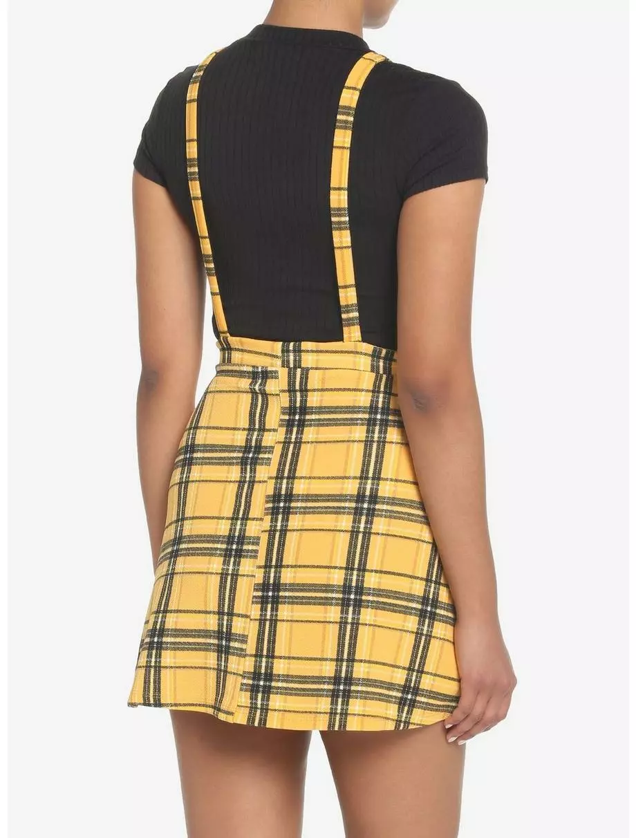 Yellow Plaid Twofer Skirtall 5 Yellow Plaid Twofer Skirtall - Image 3