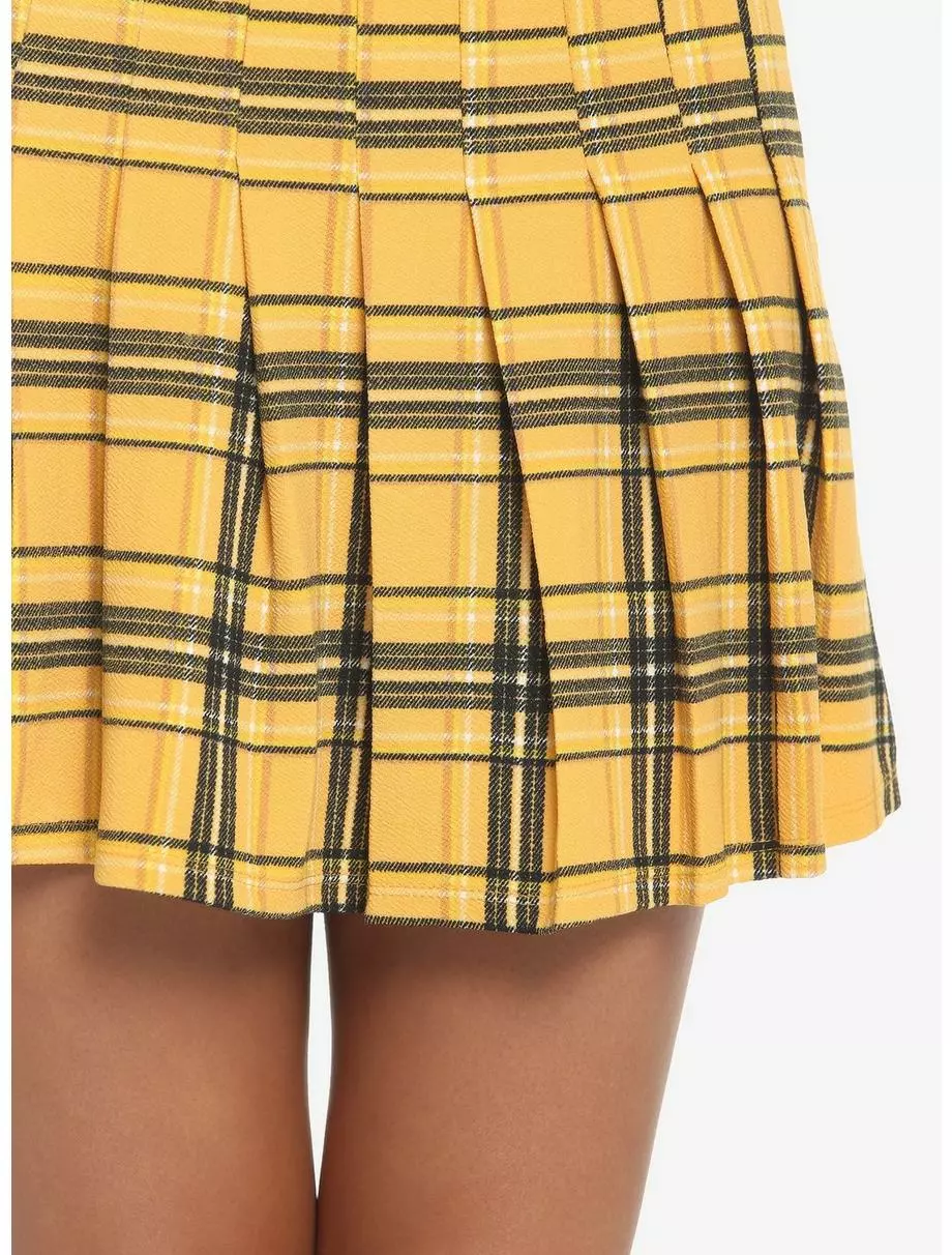 Yellow Plaid Twofer Skirtall 6 Yellow Plaid Twofer Skirtall - Image 4