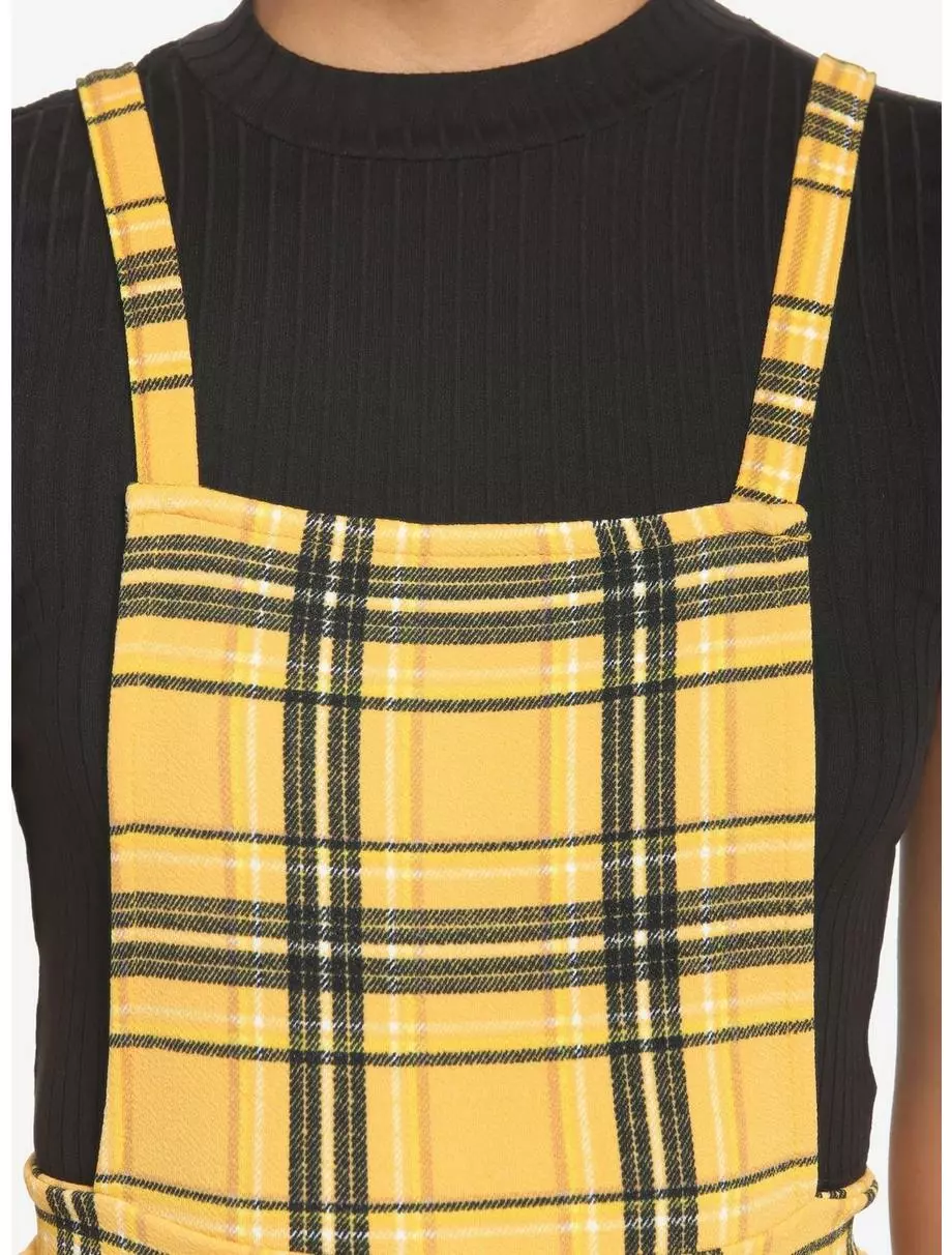 Yellow Plaid Twofer Skirtall 7 Yellow Plaid Twofer Skirtall - Image 5