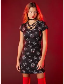 Universal Studios Halloween Horror Nights Characters Lace-Up Bodycon Dress