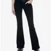 Black Low Rise Flare Denim Pants -Hoodies And Sweaters Shop 18501309 hi