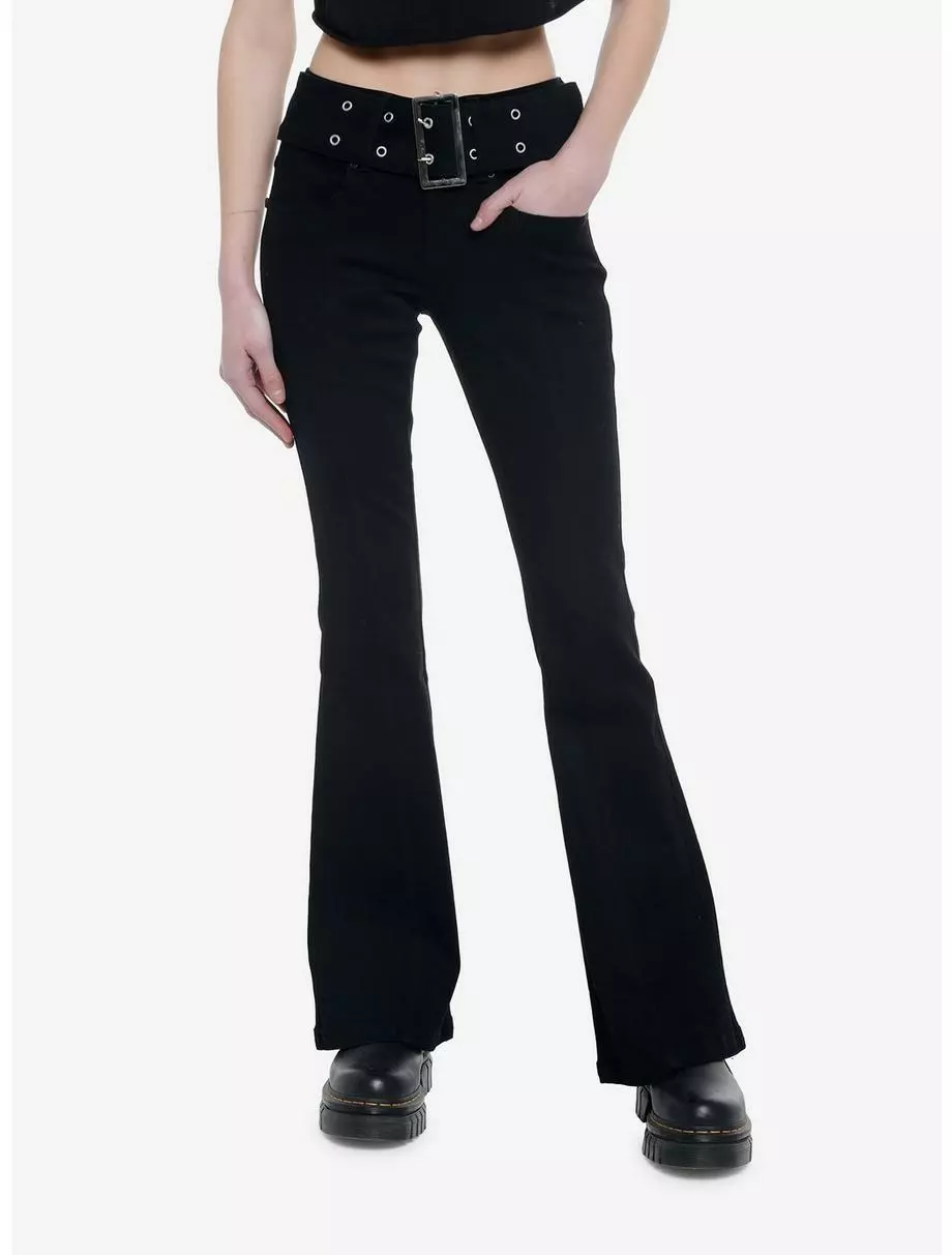 Black Low Rise Flare Denim Pants 3 Black Low Rise Flare Denim Pants