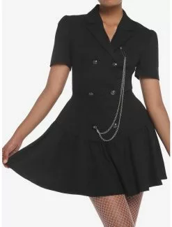 THORN&FABLE Hardware Chain Double-Breasted Blazer Dress