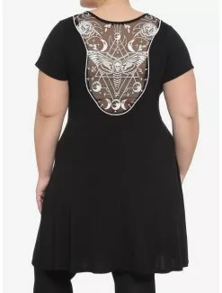 Death's-Head Moth Lace Back Dress Plus Size
