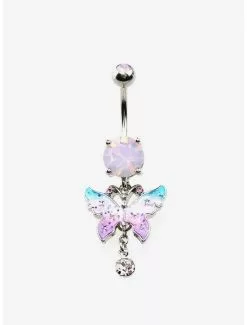14G Steel Butterfly Navel Barbell