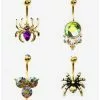 Steel Gold Spider Gem Navel Barbell 4 Pack 1 Steel Gold Spider Gem Navel Barbell 4 Pack -Hoodies And Sweaters Shop 18747377 hi