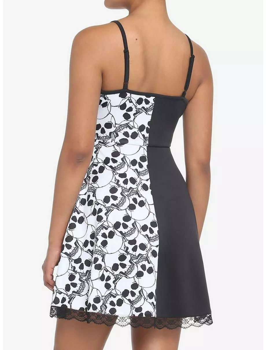 SOCIALCOLLISION Black Skull Split Dress 5 SOCIALCOLLISION Black Skull Split Dress - Image 3