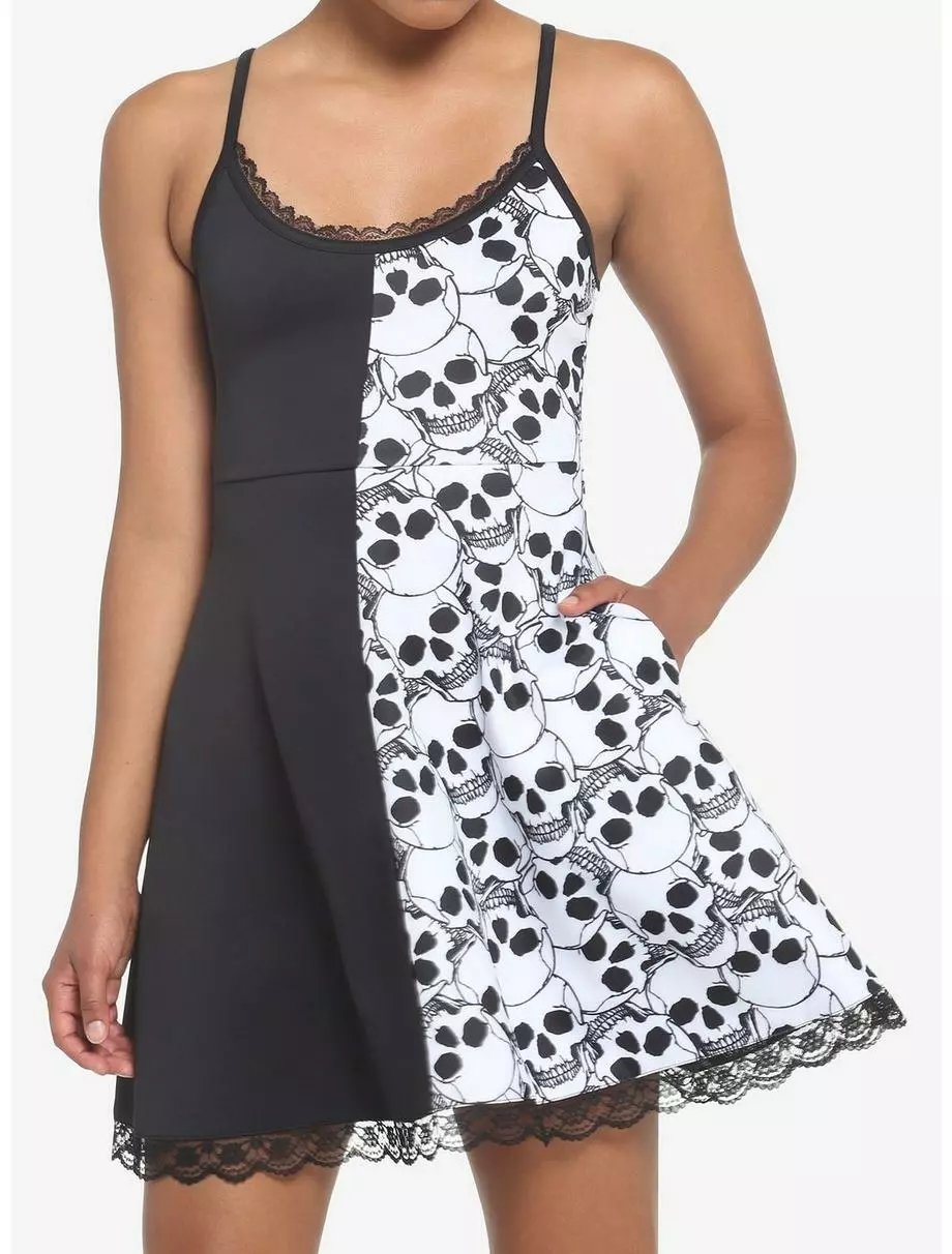 SOCIALCOLLISION Black Skull Split Dress 3 SOCIALCOLLISION Black Skull Split Dress