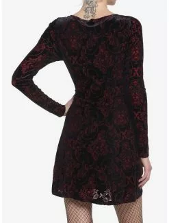 COSMICAURA Velvet Damask Long-Sleeve Dress 8 COSMICAURA Velvet Damask Long-Sleeve Dress -Hoodies And Sweaters Shop 18815319 av2