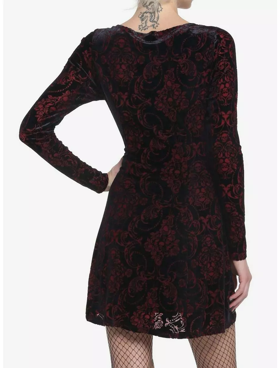 COSMICAURA Velvet Damask Long-Sleeve Dress 5 COSMICAURA Velvet Damask Long-Sleeve Dress - Image 3