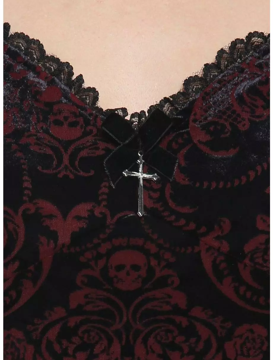 COSMICAURA Velvet Damask Long-Sleeve Dress 6 COSMICAURA Velvet Damask Long-Sleeve Dress - Image 4