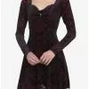 COSMICAURA Velvet Damask Long-Sleeve Dress 2 COSMICAURA Velvet Damask Long-Sleeve Dress -Hoodies And Sweaters Shop 18815319 hi