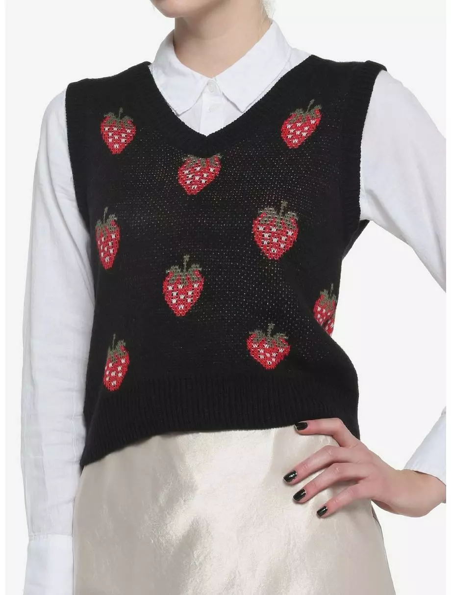 SWEETSOCIETY Strawberry Girls Sweater Vest 3 SWEETSOCIETY Strawberry Girls Sweater Vest