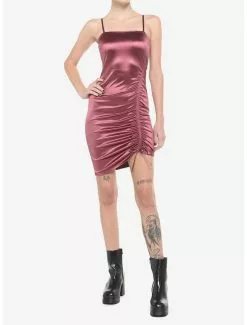 Mauve Ruched Strappy Dress 6 Mauve Ruched Strappy Dress -Hoodies And Sweaters Shop 18874417 av1
