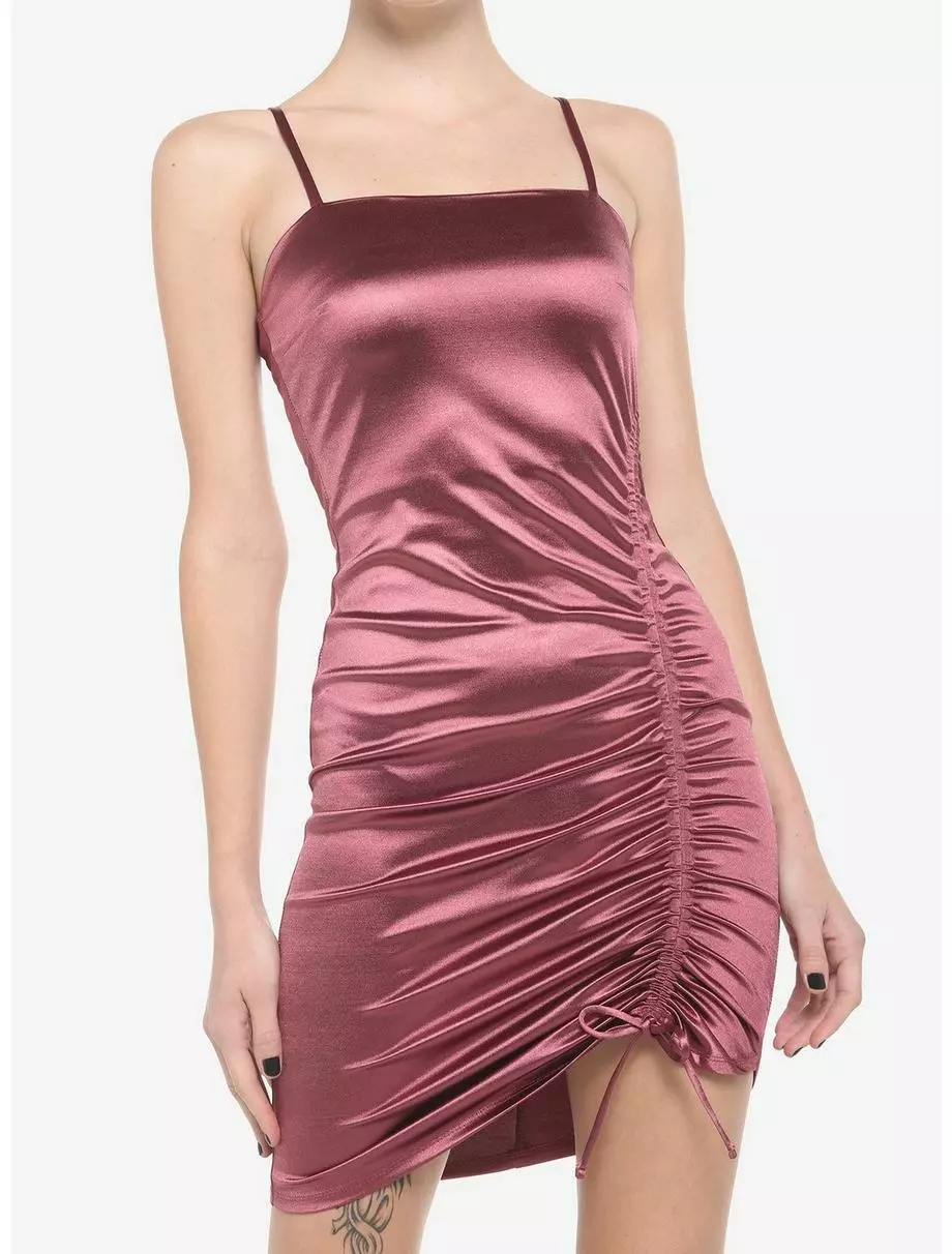 Mauve Ruched Strappy Dress 3 Mauve Ruched Strappy Dress