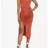 Mango Ruched Slit Midi Dress 1 Mango Ruched Slit Midi Dress -Hoodies And Sweaters Shop 18874432 hi