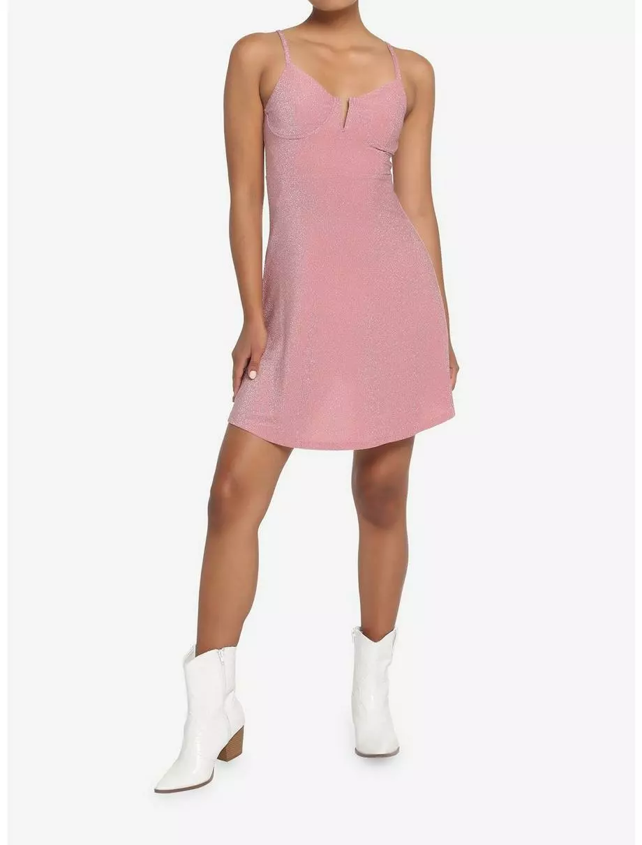 Mauve Sparkle Bustier Dress 4 Mauve Sparkle Bustier Dress - Image 2