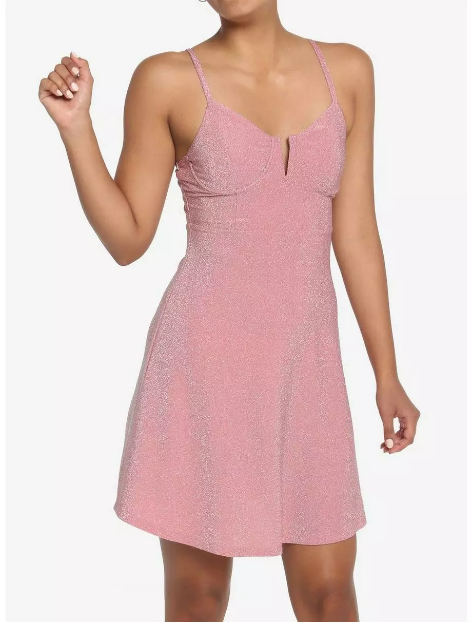 Mauve Sparkle Bustier Dress 7 Mauve Sparkle Bustier Dress - Image 5