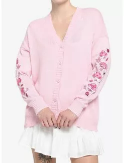 SWEETSOCIETY Pink Mushroom Girls Cardigan