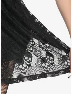 COSMICAURA Black Skull Lace Dress -Hoodies And Sweaters Shop 19047376 av3