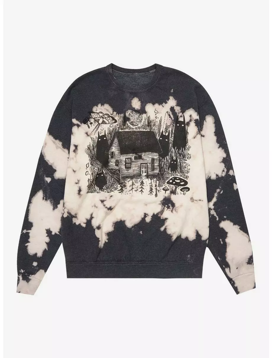 House & Creatures Acid Wash Girls Sweatshirt By Guild Of Calamity 3 House & Creatures Acid Wash Girls Sweatshirt By Guild Of Calamity