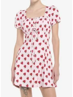 SWEETSOCIETY Strawberry Empire Waist Dress