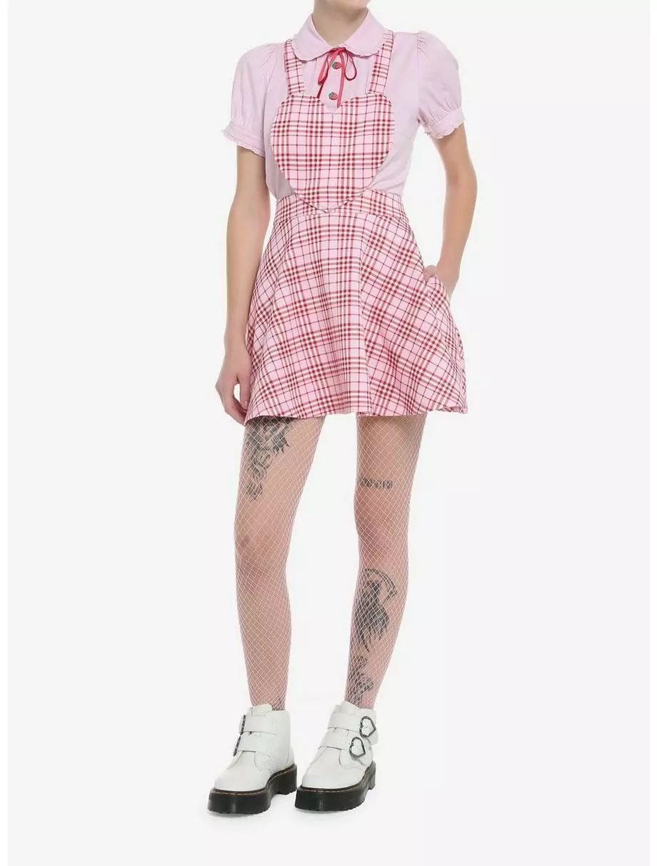 SWEETSOCIETY Pink & Red Plaid Heart Skirtall 4 SWEETSOCIETY Pink & Red Plaid Heart Skirtall - Image 2