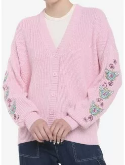SWEETSOCIETY Sakura Angel Wings Pastel Pink Girls Oversized Cardigan