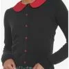 SWEETSOCIETY Red & Black Heart Collar Girls Crop Cardigan -Hoodies And Sweaters Shop 19385130 hi