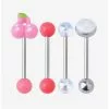 14G Steel Silver Cherry Tongue Barbell 4 Pack 1 14G Steel Silver Cherry Tongue Barbell 4 Pack -Hoodies And Sweaters Shop 19478908 hi