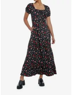 THORN&FABLE Mushrooms Allover Print Empire Waist Maxi Dress