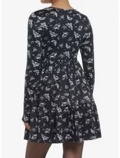 COSMICAURA Black Moon Death Moth Tiered Long-Sleeve Dress 7 COSMICAURA Black Moon Death Moth Tiered Long-Sleeve Dress -Hoodies And Sweaters Shop 19501919 av2