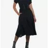COSMICAURA Black Puff Sleeve Corset Midi Dress 1 COSMICAURA Black Puff Sleeve Corset Midi Dress -Hoodies And Sweaters Shop 19509760 hi